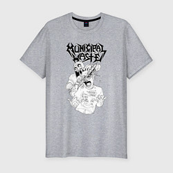 Мужская slim-футболка Municipal waste - chainsaw massacre!