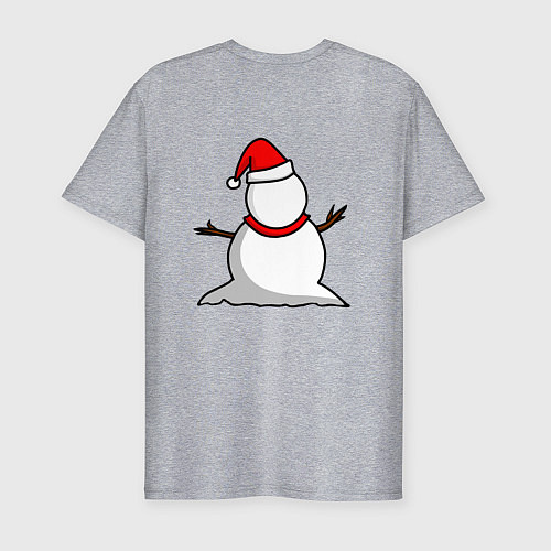 Мужская slim-футболка Двухсторонний снеговик / Меланж – фото 2