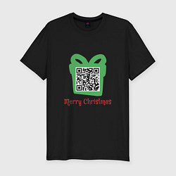 Футболка slim-fit QR Christmas, цвет: черный