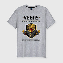 Футболка slim-fit Vegas Golden Knights Вегас Золотые Рыцари, цвет: меланж