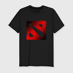 Футболка slim-fit ЧЁРНО КРАСНОЕ ЛОГО ДОТА 2 DOTA 2 LOGO, цвет: черный