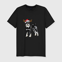 Футболка slim-fit New Year - Dog, цвет: черный