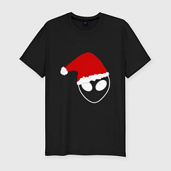 Мужская slim-футболка Alien Santa Claus