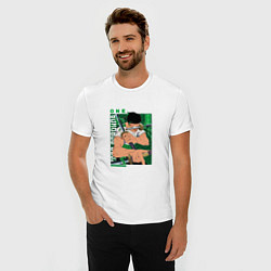 Футболка slim-fit Ван-Пис One Piece, Зоро Ророноа Zoro Roronoa с над, цвет: белый — фото 2