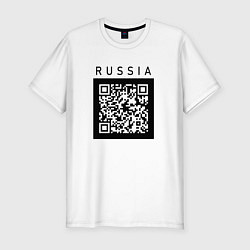 Футболка slim-fit QR-КОД RUSSIAN ПРИКОЛ, цвет: белый