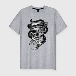 Футболка slim-fit Snake skull, цвет: меланж