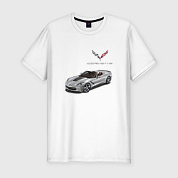 Футболка slim-fit Chevrolet Corvette - Racing team, цвет: белый