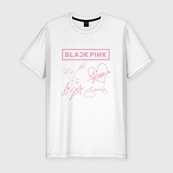 Футболка slim-fit BLACKPINK АВТОГРАФЫ БЛЭКПИНК, цвет: белый