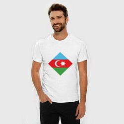 Футболка slim-fit Flag Azerbaijan, цвет: белый — фото 2