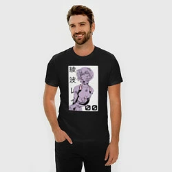 Футболка slim-fit Neon Genesis Evangelion Рей 09, цвет: черный — фото 2