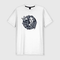 Мужская slim-футболка Crown skulls