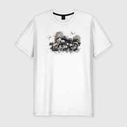 Футболка slim-fit Motorcycle watercolor, цвет: белый