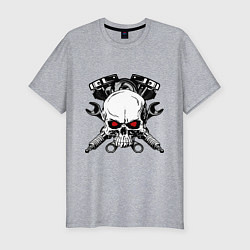 Мужская slim-футболка Moto skull