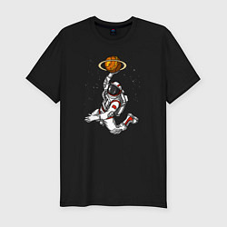Футболка slim-fit Космический баскетболист, цвет: черный