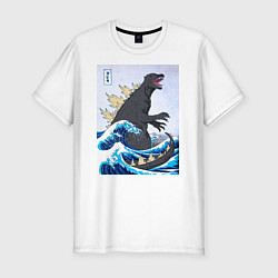 Футболка slim-fit Godzilla in The Waves Eastern, цвет: белый