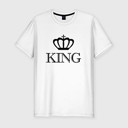 Футболка slim-fit KING Парные Король, цвет: белый