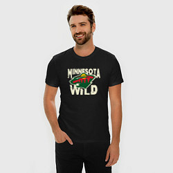 Футболка slim-fit Миннесота Уайлд, Minnesota Wild, цвет: черный — фото 2