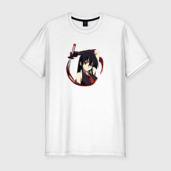 Футболка slim-fit Убийца Акамэ Akame ga Kill, Акамэ Akame, Demon Mur, цвет: белый