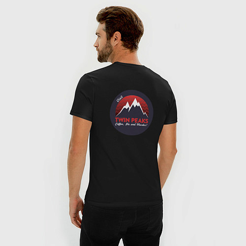 Мужская slim-футболка Твин Пикс 2022 ltd / Черный – фото 4
