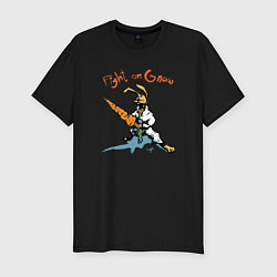 Футболка slim-fit Сражайся или грызи!, цвет: черный