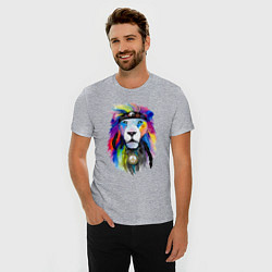 Футболка slim-fit Color lion! Neon!, цвет: меланж — фото 2