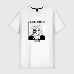 Футболка slim-fit Токийский гуль Tokyo Ghoul, Джузо Сузуя Juuzou Suz, цвет: белый