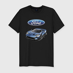 Футболка slim-fit Ford - legendary racing team!, цвет: черный