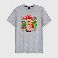 Футболка slim-fit Фрида Кало Мексика Художник Феминист, цвет: меланж