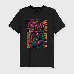 Футболка slim-fit Ложь в маске, цвет: черный