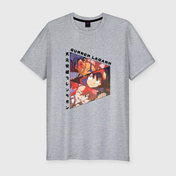 Футболка slim-fit Tengen Toppa Gurren Lagann, Камина, Йоко Литтнер и, цвет: меланж