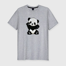 Футболка slim-fit Cute Baby Panda, цвет: меланж
