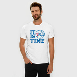 Футболка slim-fit It Is Philadelphia 76ers Time Филадельфия Севенти, цвет: белый — фото 2