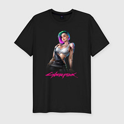 Футболка slim-fit Sexy Judy Cyberpunk 18, цвет: черный