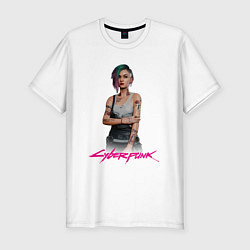 Футболка slim-fit Джуди Киберпанк Judy 18, цвет: белый