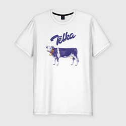 Футболка slim-fit Milka Тёлка, цвет: белый