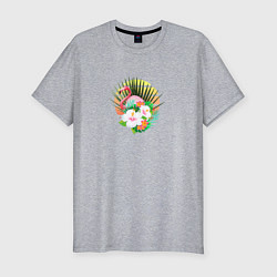 Футболка slim-fit RETRO HAWAII ретровейв Гаваи, цвет: меланж