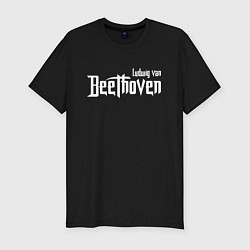 Футболка slim-fit Бетховен, цвет: черный