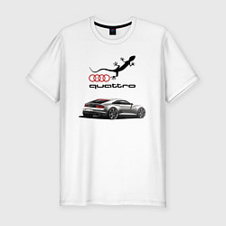 Футболка slim-fit Audi quattro Lizard, цвет: белый