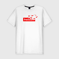 Футболка slim-fit Freedom сюреализм, цвет: белый