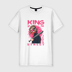 Футболка slim-fit Cyberpunk King of the street, цвет: белый