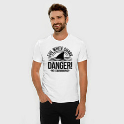 Футболка slim-fit Danger No swiming Evil White Shark, цвет: белый — фото 2