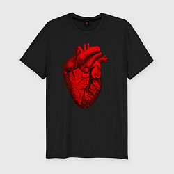 Футболка slim-fit Сердце анатомическое, цвет: черный