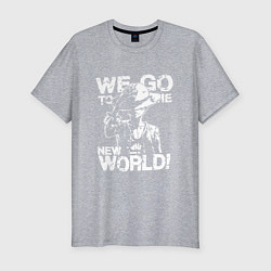 Футболка slim-fit WE GO TO THE NEW WORLD ВАНПИС, цвет: меланж