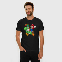 Футболка slim-fit Mario and Yoshi Super Mario, цвет: черный — фото 2