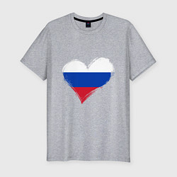 Футболка slim-fit Russian Heart, цвет: меланж