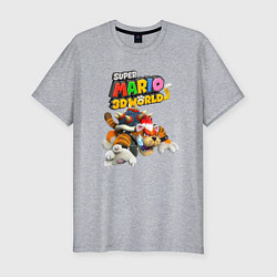 Футболка slim-fit Tiger-Bowser Super Mario 3D World, цвет: меланж