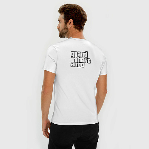 Мужская slim-футболка GTA San Andreas girl / Белый – фото 4