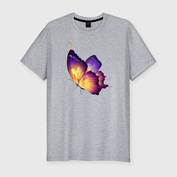 Футболка slim-fit Красивая бабочка A very beautiful butterfly, цвет: меланж