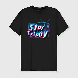 Футболка slim-fit Stay Trippy, цвет: черный