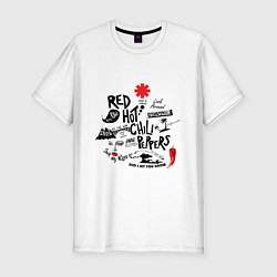 Футболка slim-fit RHCP альбомы, цвет: белый